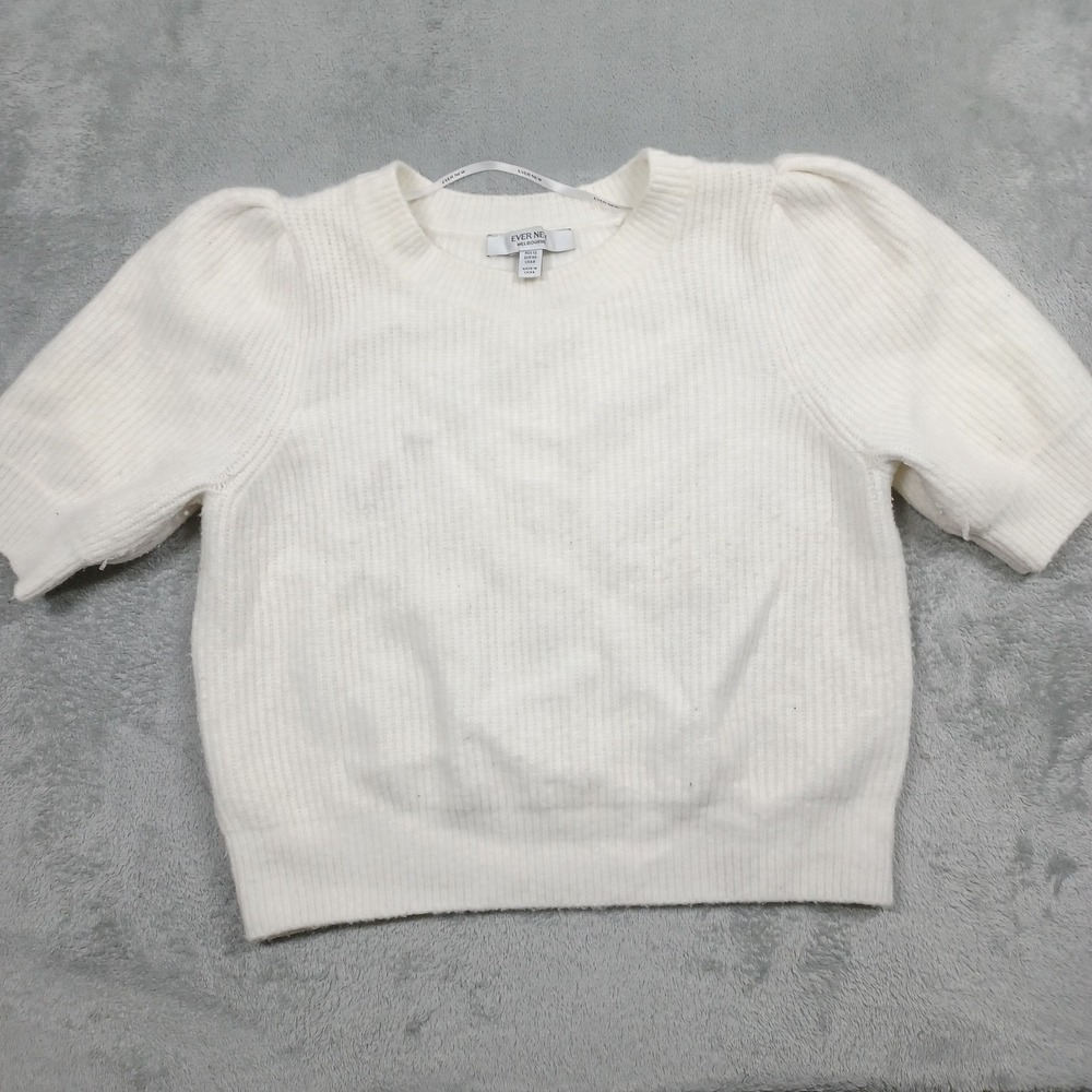Ever New Melbourne Sweater Womens 8 White Stretch Wool‎ Alpaca Blend